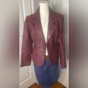 Metrostyle Deep Red Leather Jacket